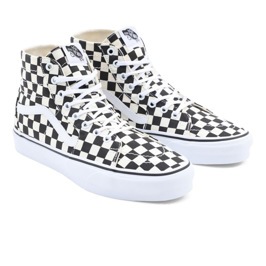 Vans Checkerboard Sk8-Hi Tapered Dam Svarta/Vita - Vans Classics Rea (MGXQR5306)